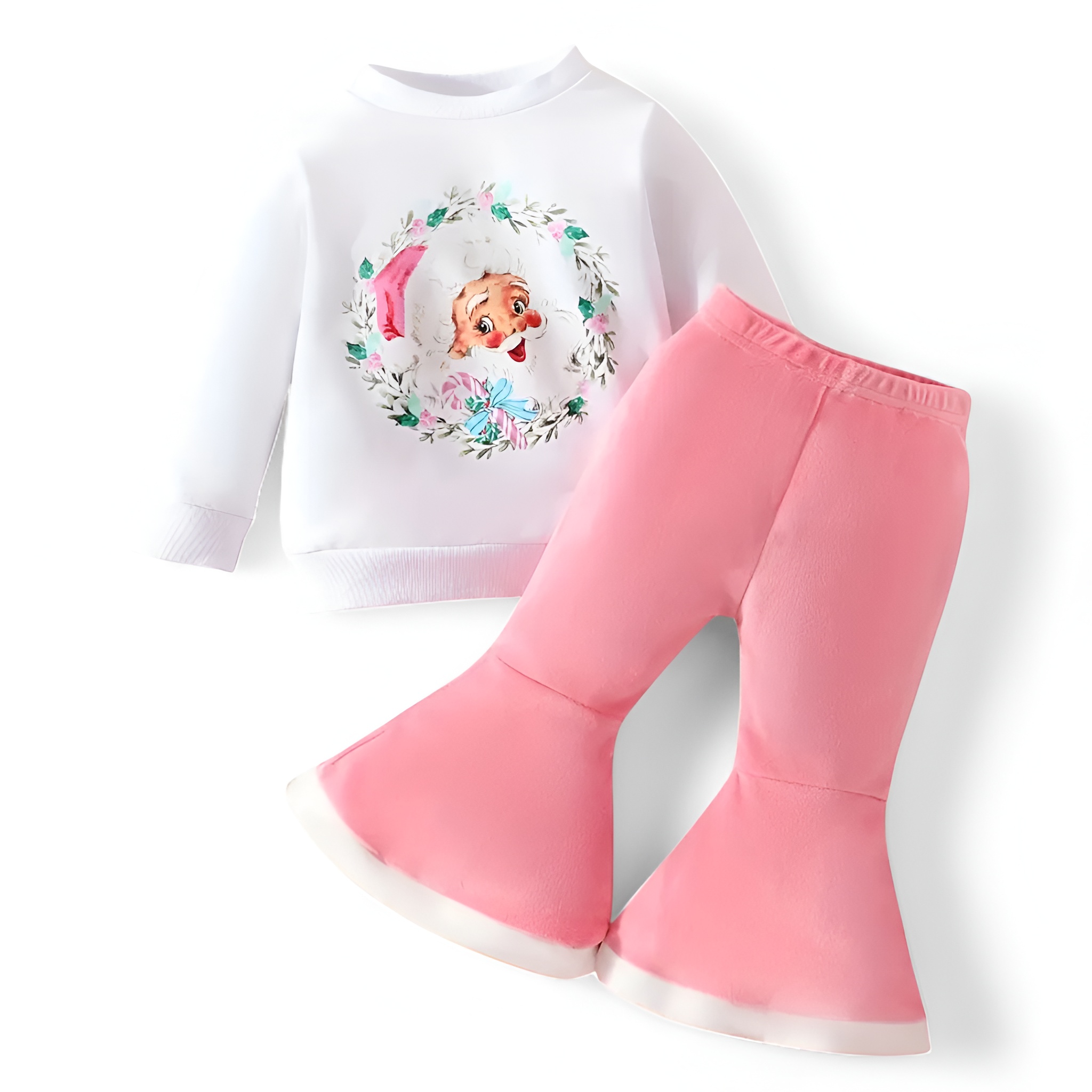 Christmas Ribbed Long Sleeve Pullover Sweatshirt