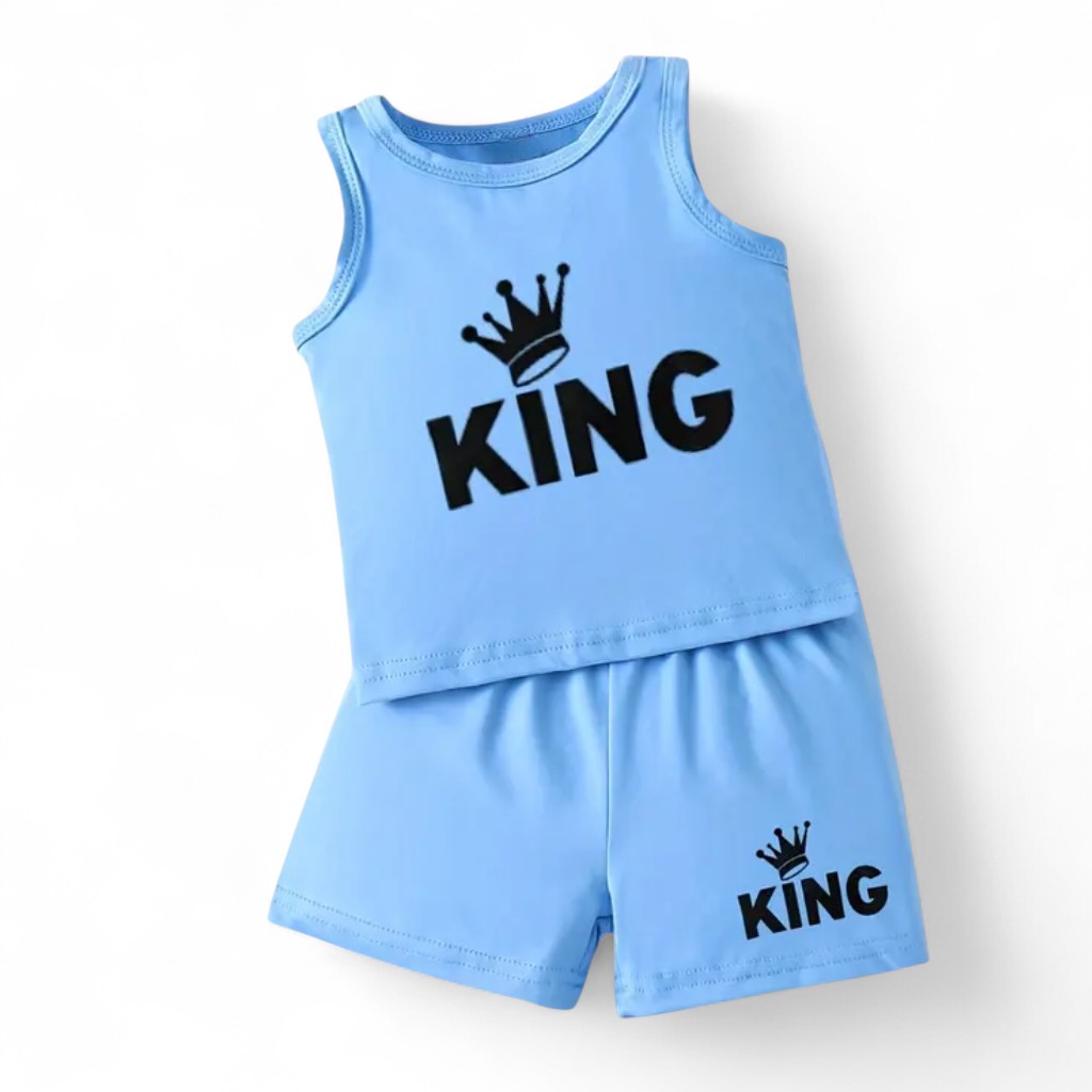 Summer Toddler Boys Letter Print Two Piece Set