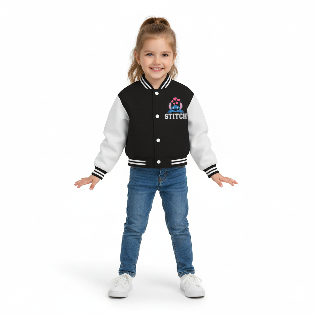 Printed Baseball Jacket For Girls