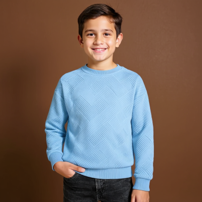 Boys Geometric Pattern Sweatshirts with Long Sleeves Pullover Style