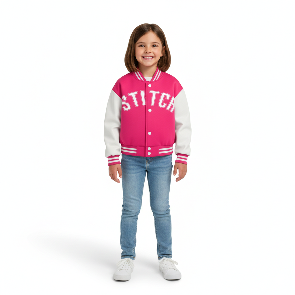 Pink Baseball Jacket For Girls