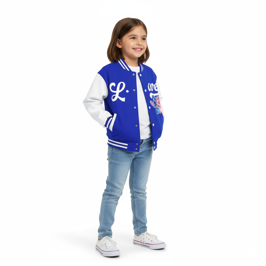 Two Tone Baseball Jacket For Girls