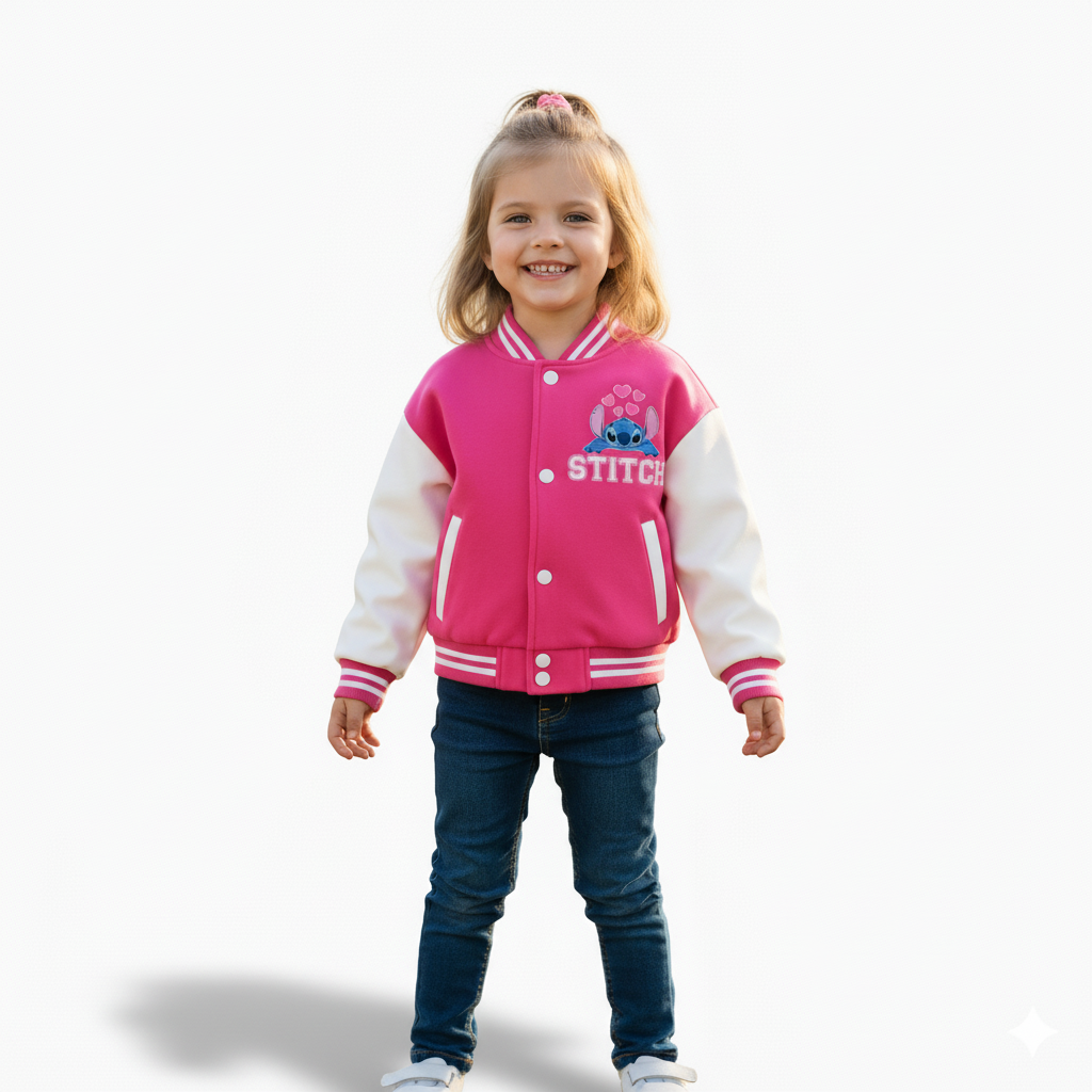 Printed Baseball Jacket For Girls