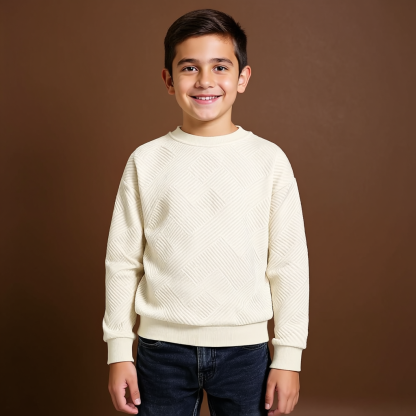 Boys Geometric Pattern Sweatshirts with Long Sleeves Pullover Style