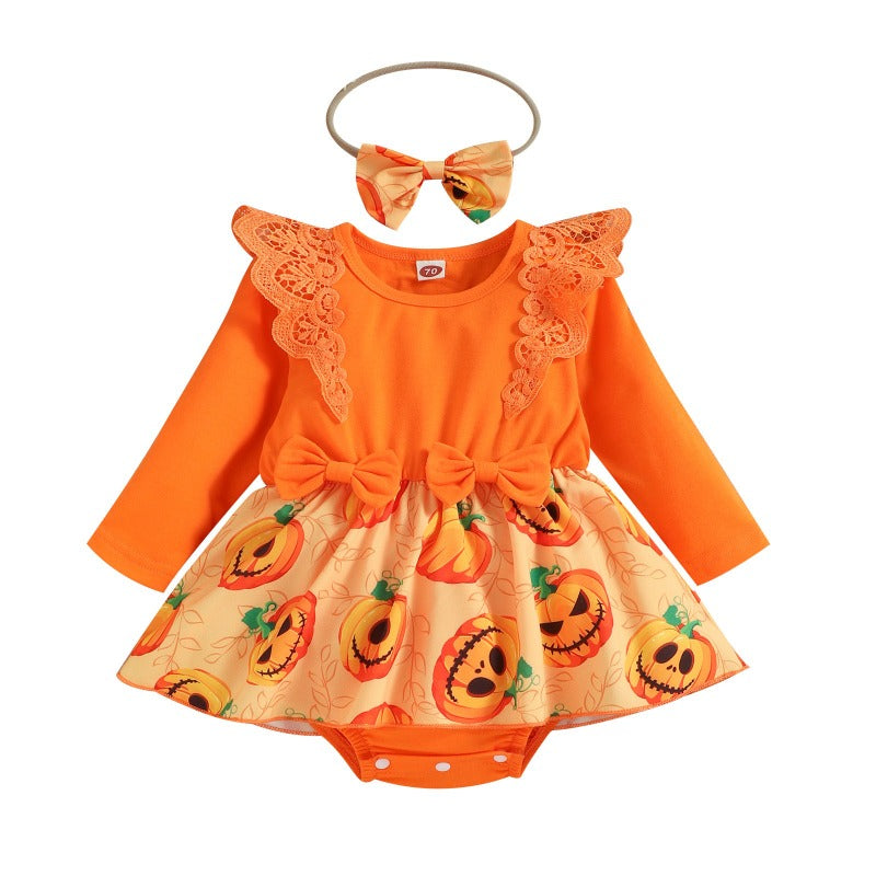Halloween Pumpkin Newborn Baby Romper Bodysuit-Children Cloth Shop