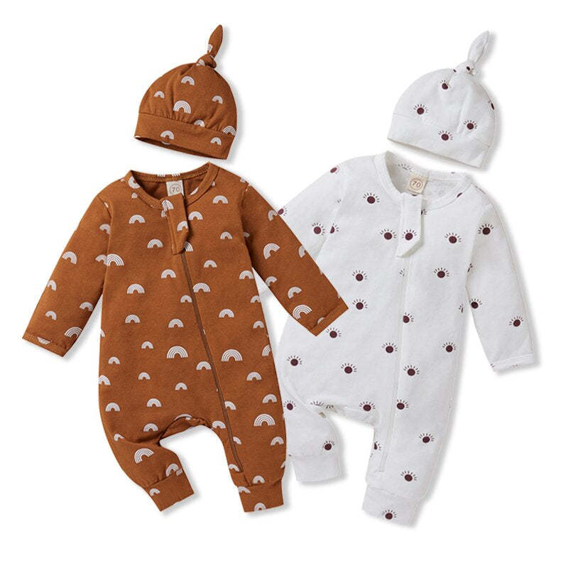 Rainbow Print Zipper Baby Romper Jumpsuit-Children Cloth Shop