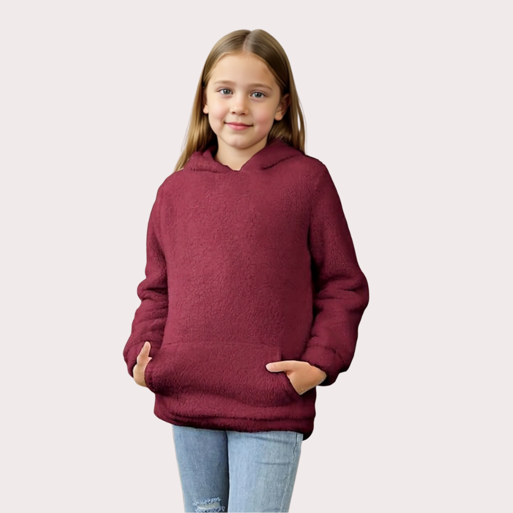 Girls Fuzzy Fleece Pullover Hoodie Sweatshirt