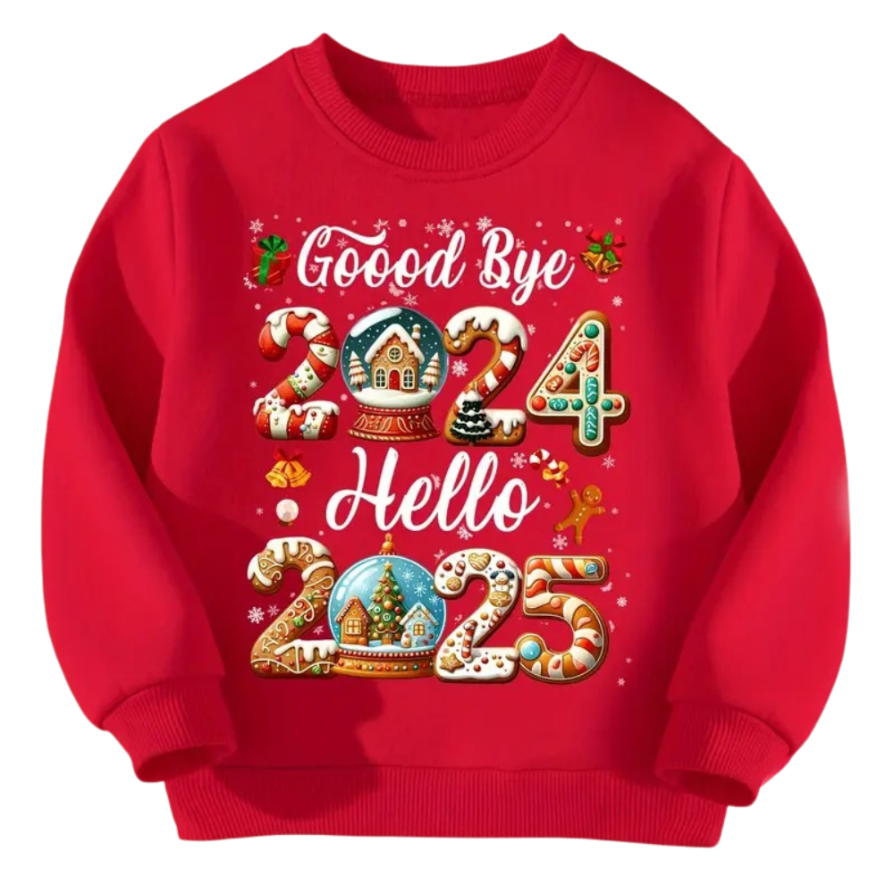 Kids Fashion Goodbye Hello Festive Sweatshirt Winter Pullover