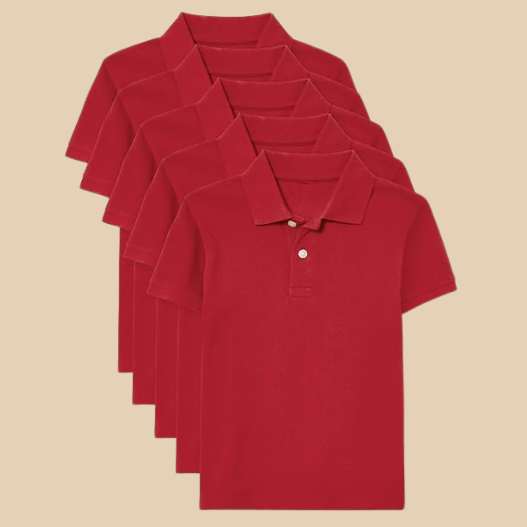 Pack Of 5 Boys Multipack Short Sleeve Pique Polo T Shirts