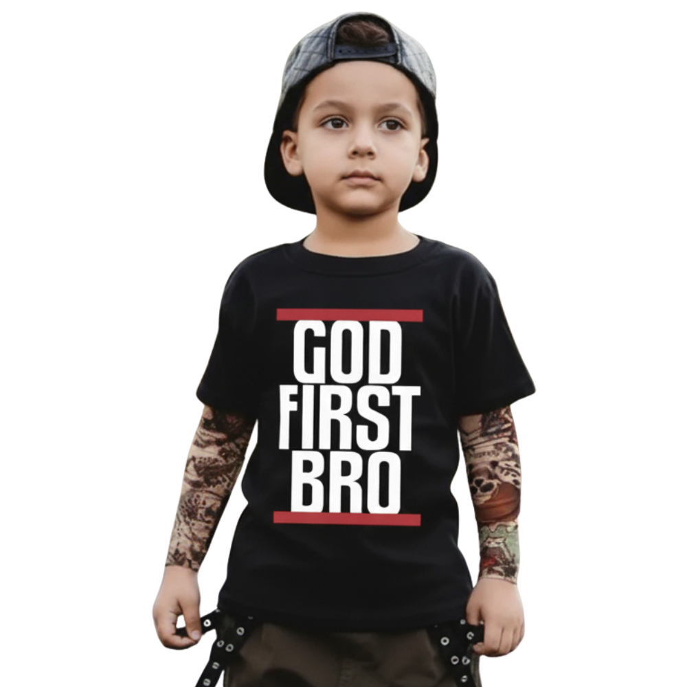 FIRST BRO Playful Print Short Sleeve T Shirt 