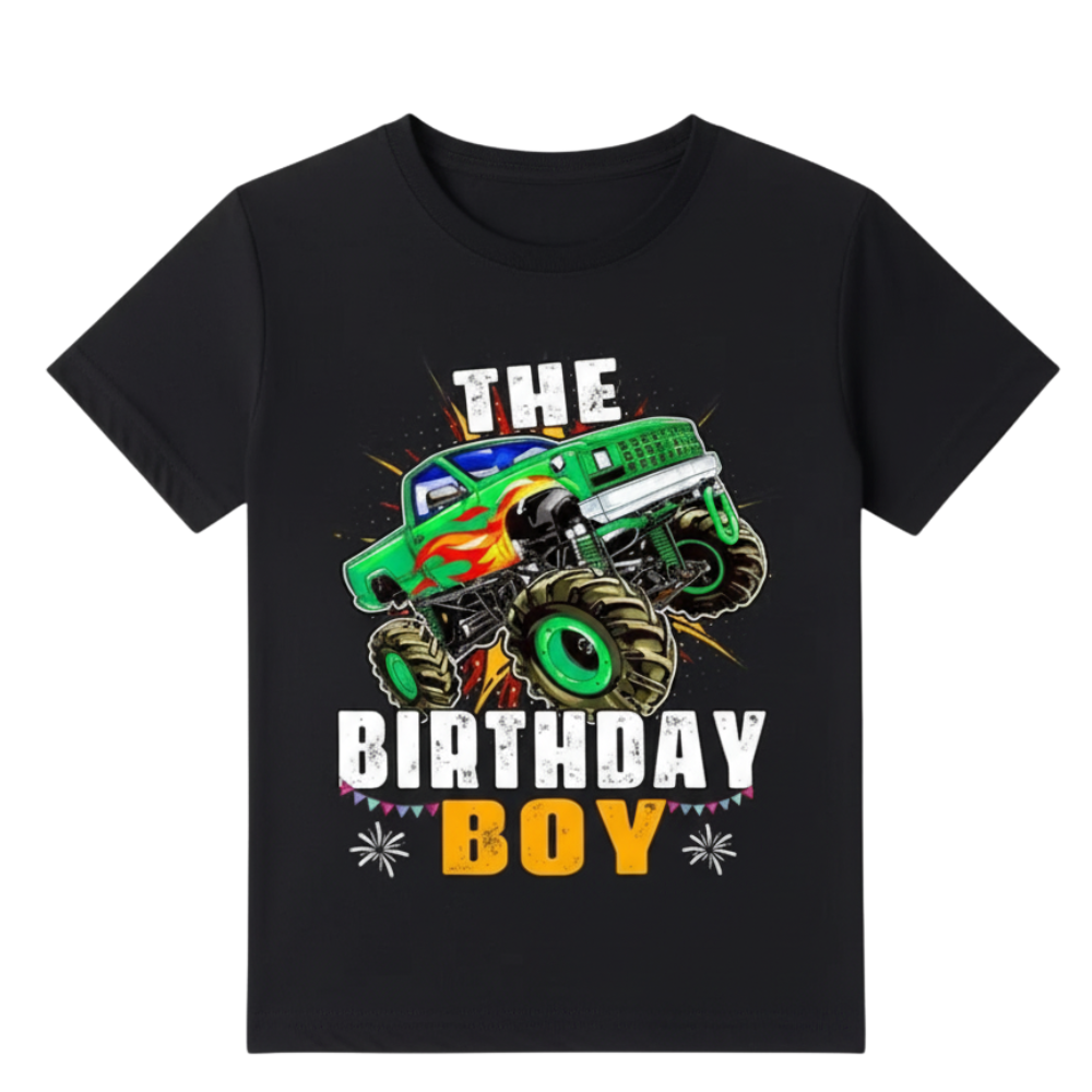 Cool Truck And Letter Print Short Sleeve T Shirt