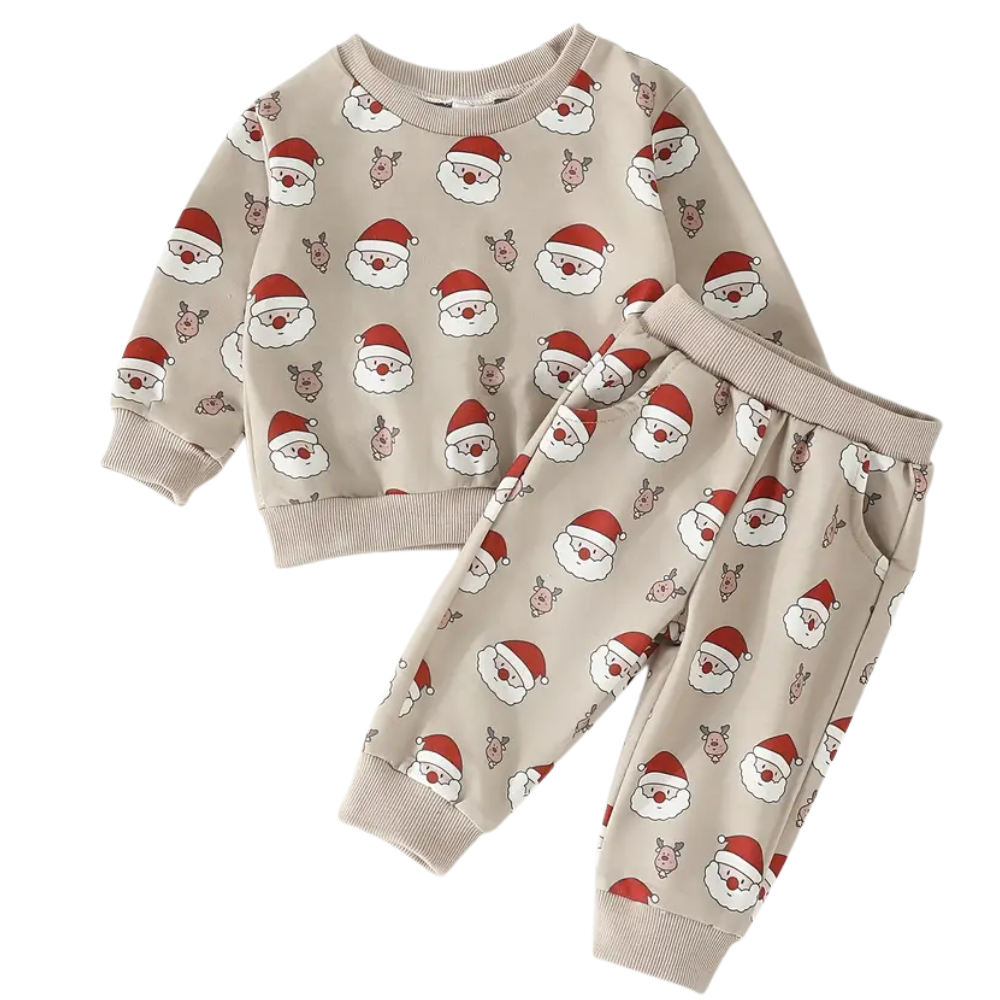 Toddler Christmas Cartoon Top and Pants Outfit Set