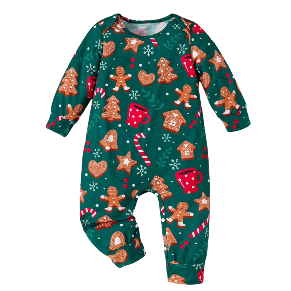 Christmas Snowman And Candy Cane Print Romper For Boys 