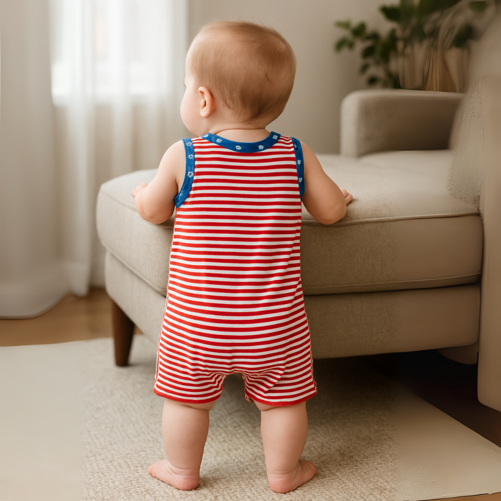 Americana Striped Short Romper