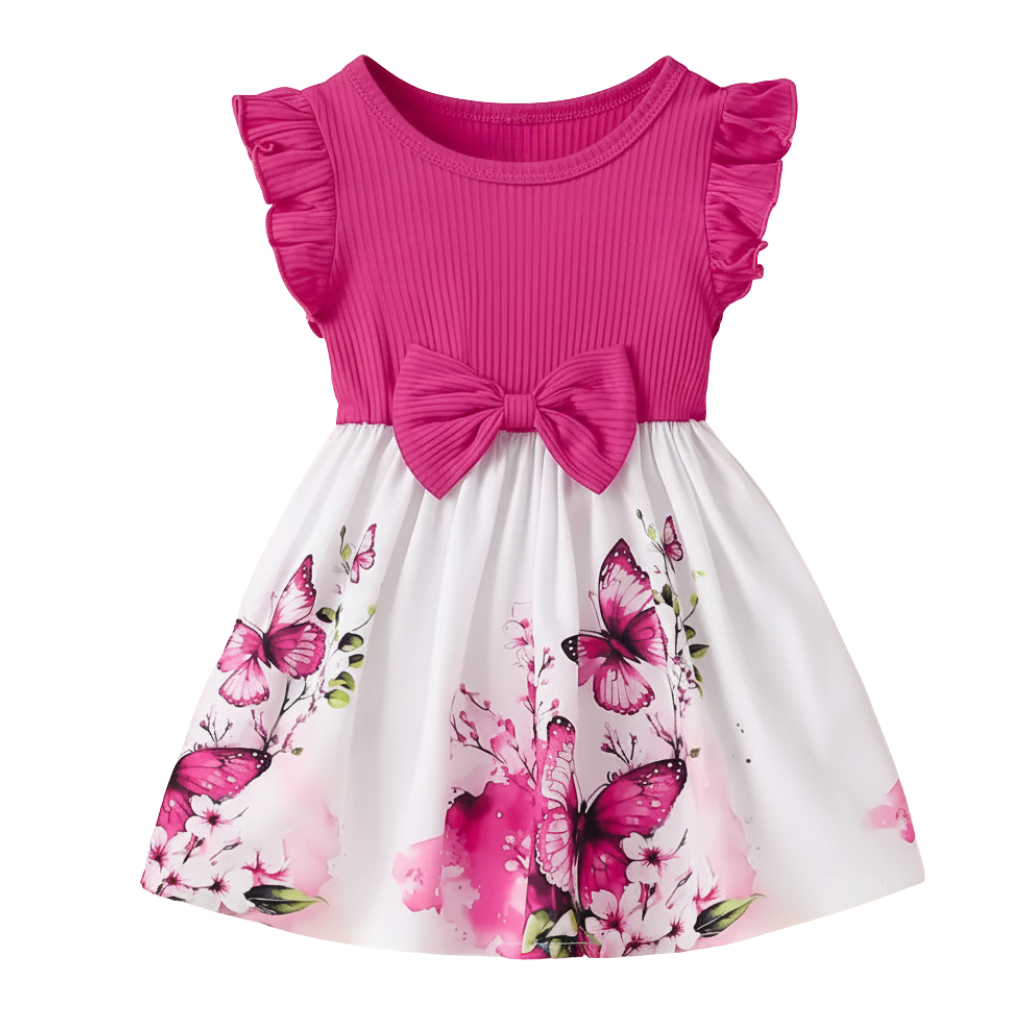 Summer Infant Girls Casual Dress With Round Neck