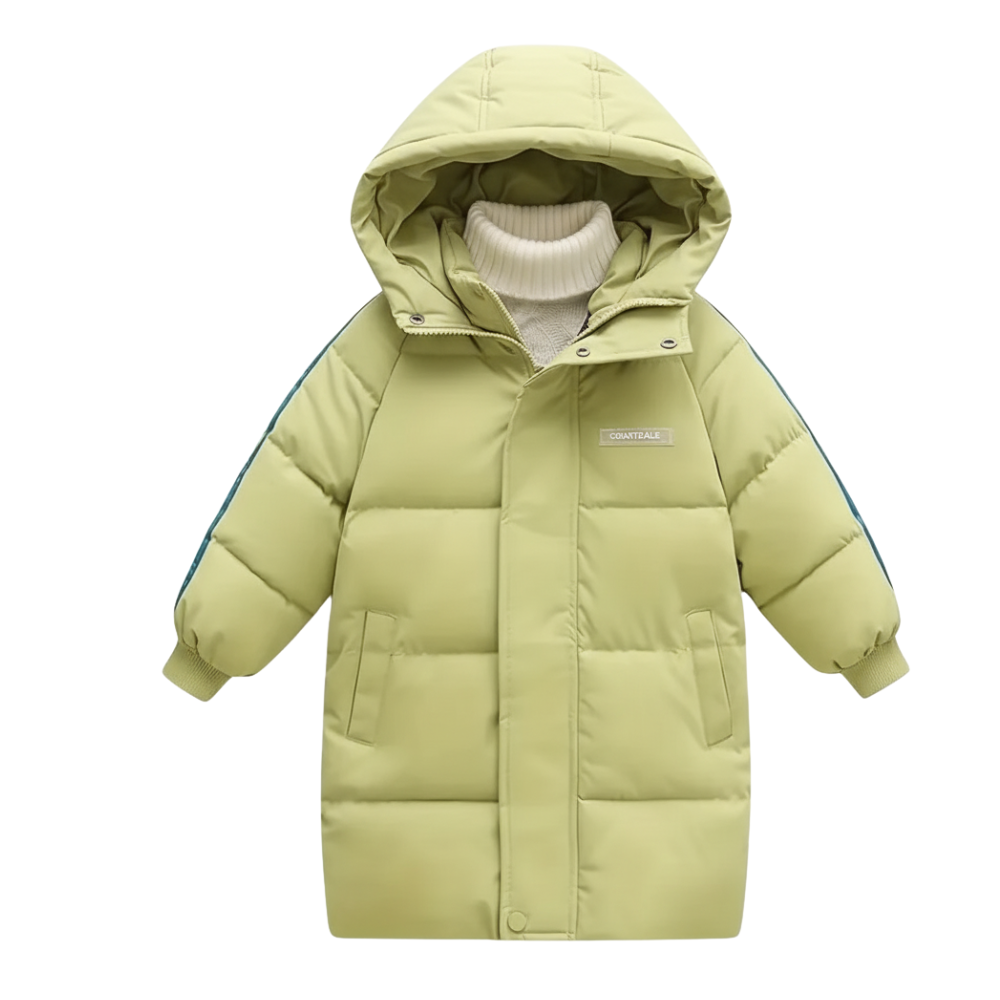Mid Length Hooded Kids Winter Puffer Coat