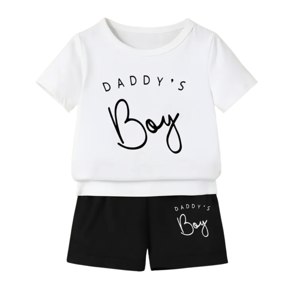 Letter Printed Short Sleeved Tops And Shorts