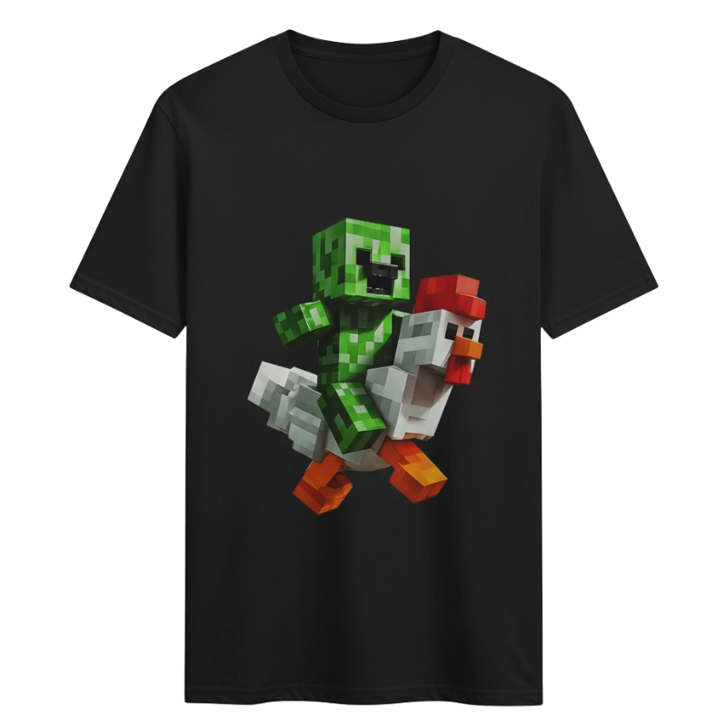 Minecraft Creeper Chicken Ride T Shirt