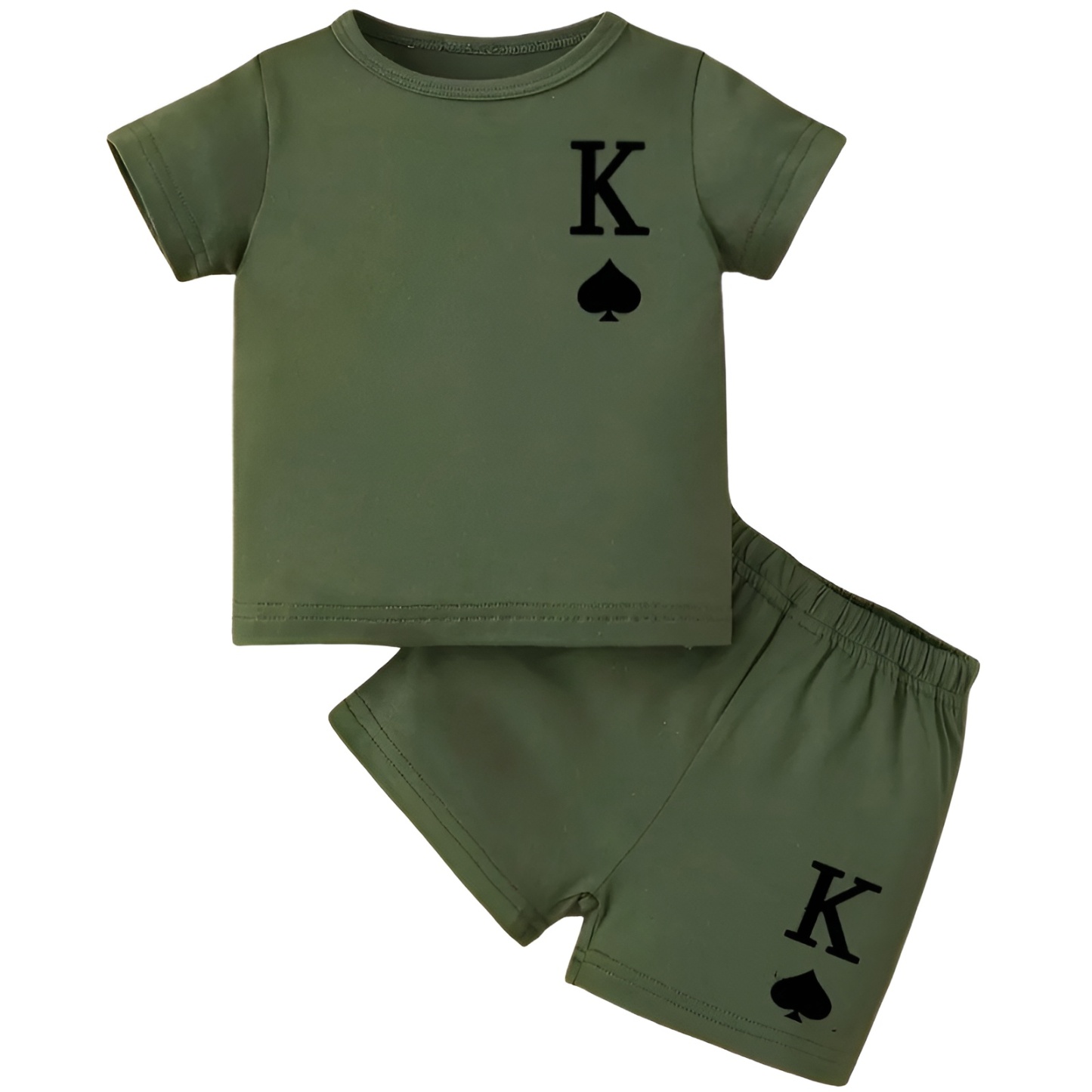 Boys Letter Print Short Sleeved Tshirt and Shorts Two Piece Set
