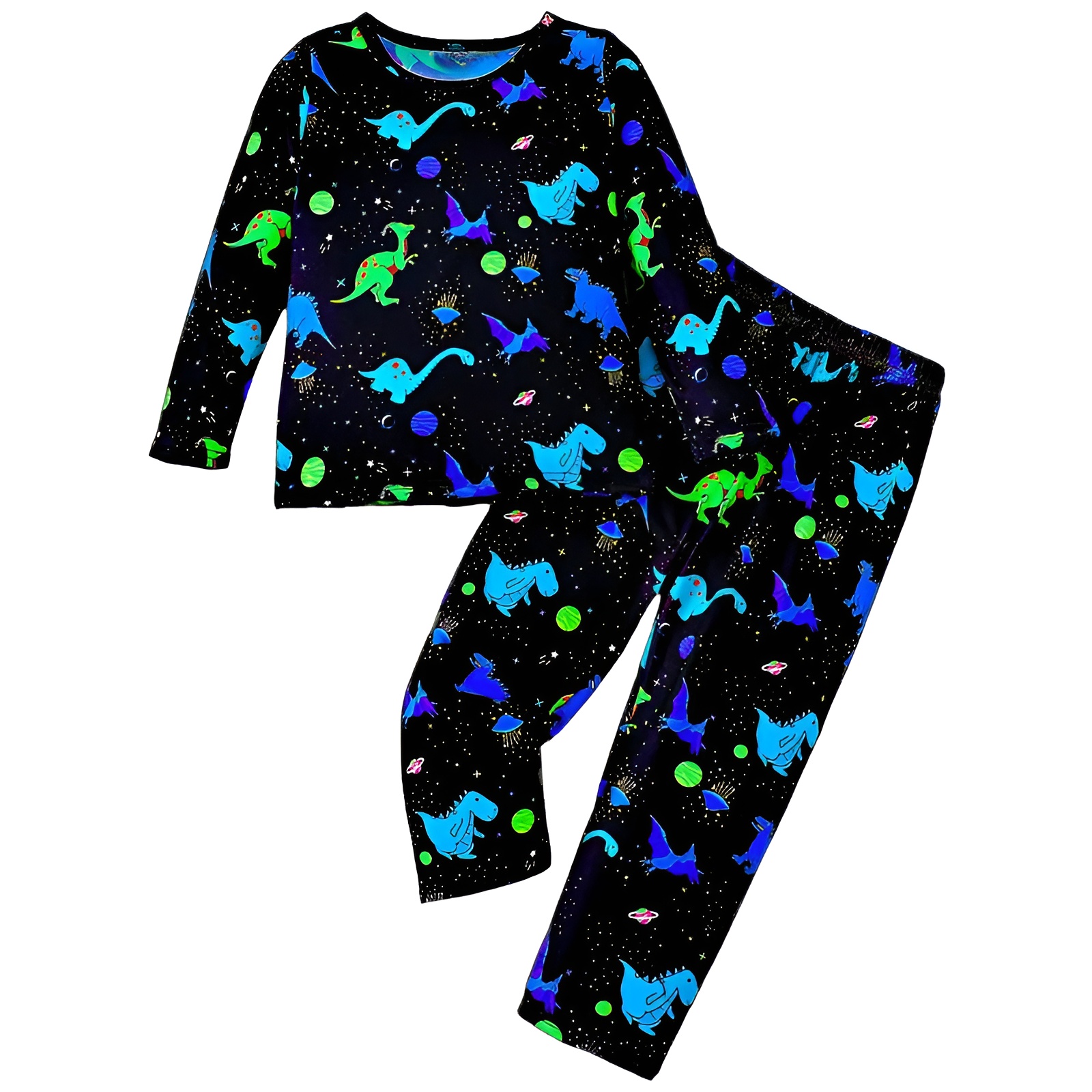 Boys Randomly Print Dinosaur Tops and Pants Two Piece Set