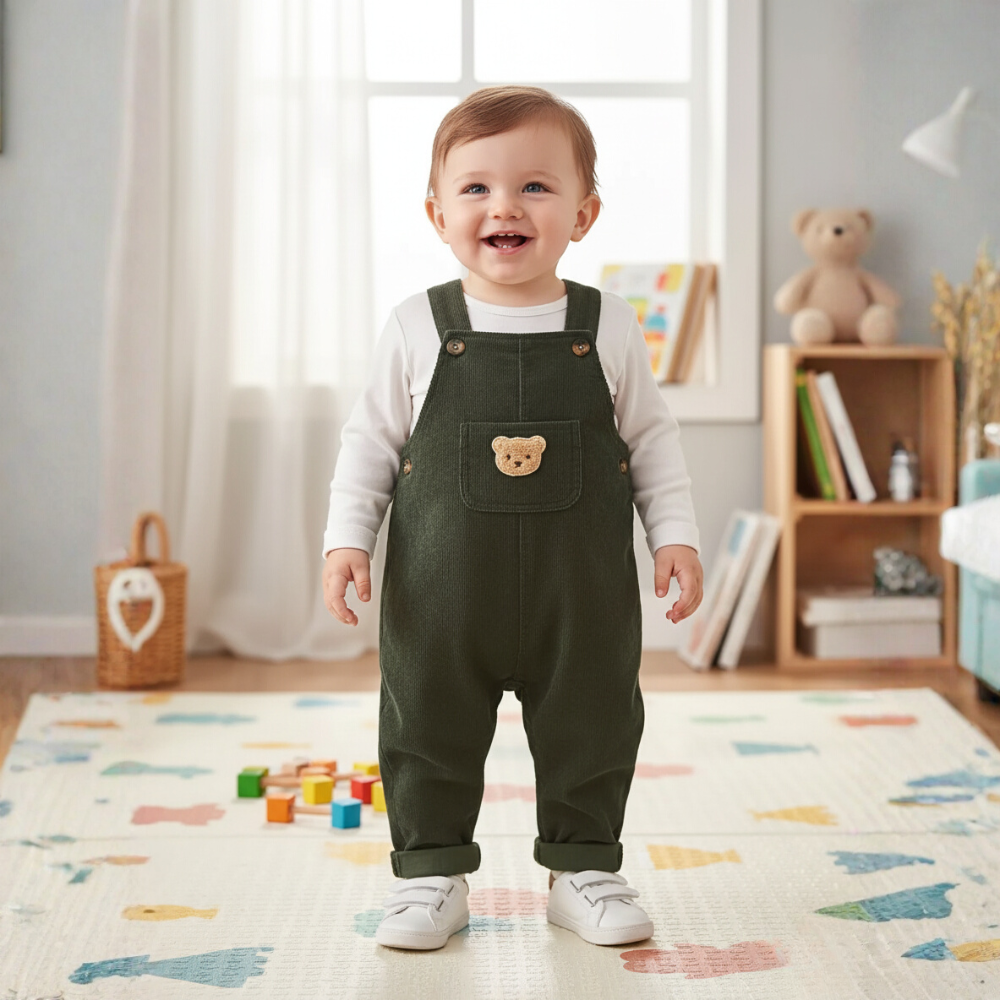 Cozy Boys Corduroy Overalls Perfect For Outdoor