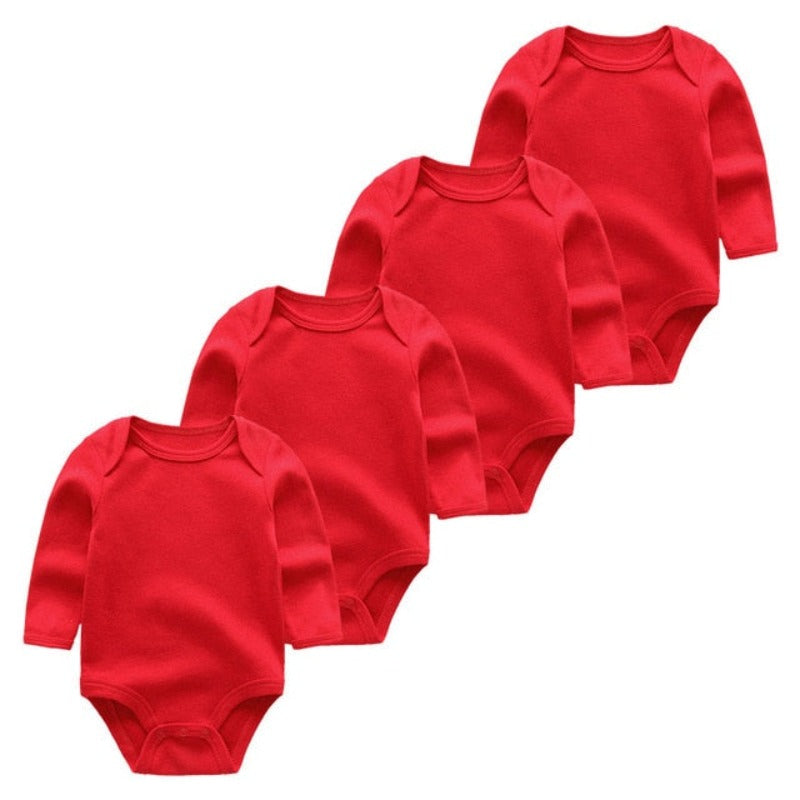 4Pcs Solid Color Long Sleeve Jumpsuit-Children Cloth Shop