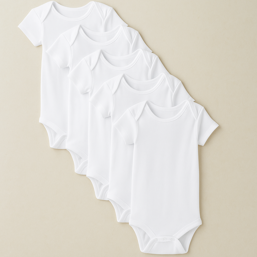 Baby Girls 5 Pack Solid Onesies Bodysuits