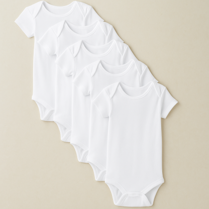 Baby Girls 5 Pack Solid Onesies Bodysuits