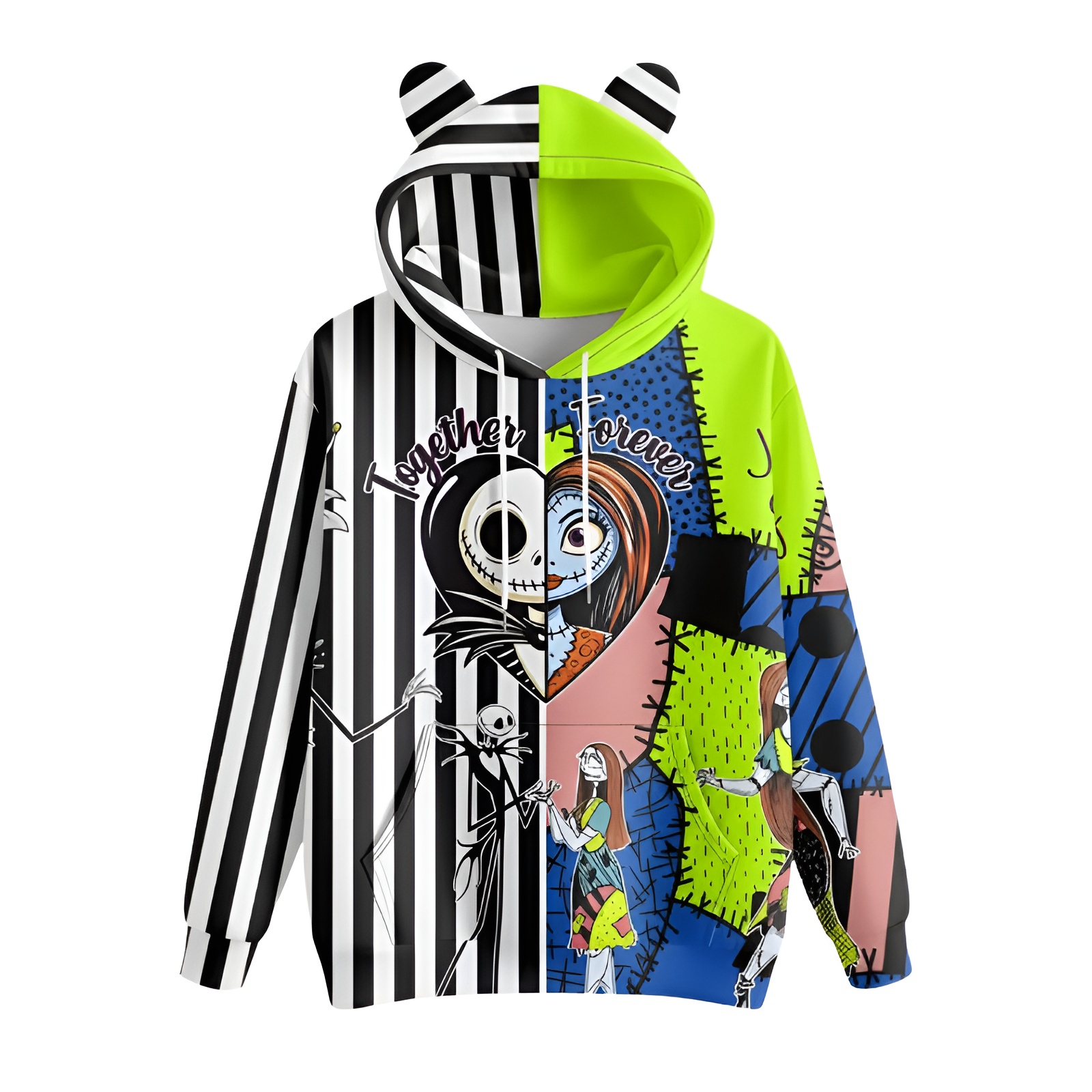 Christmas Hoodie With Pocket For Women With Cat Ear Detail