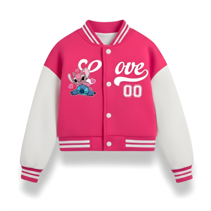 Personalized Stitch Baseball Jacket for Girls