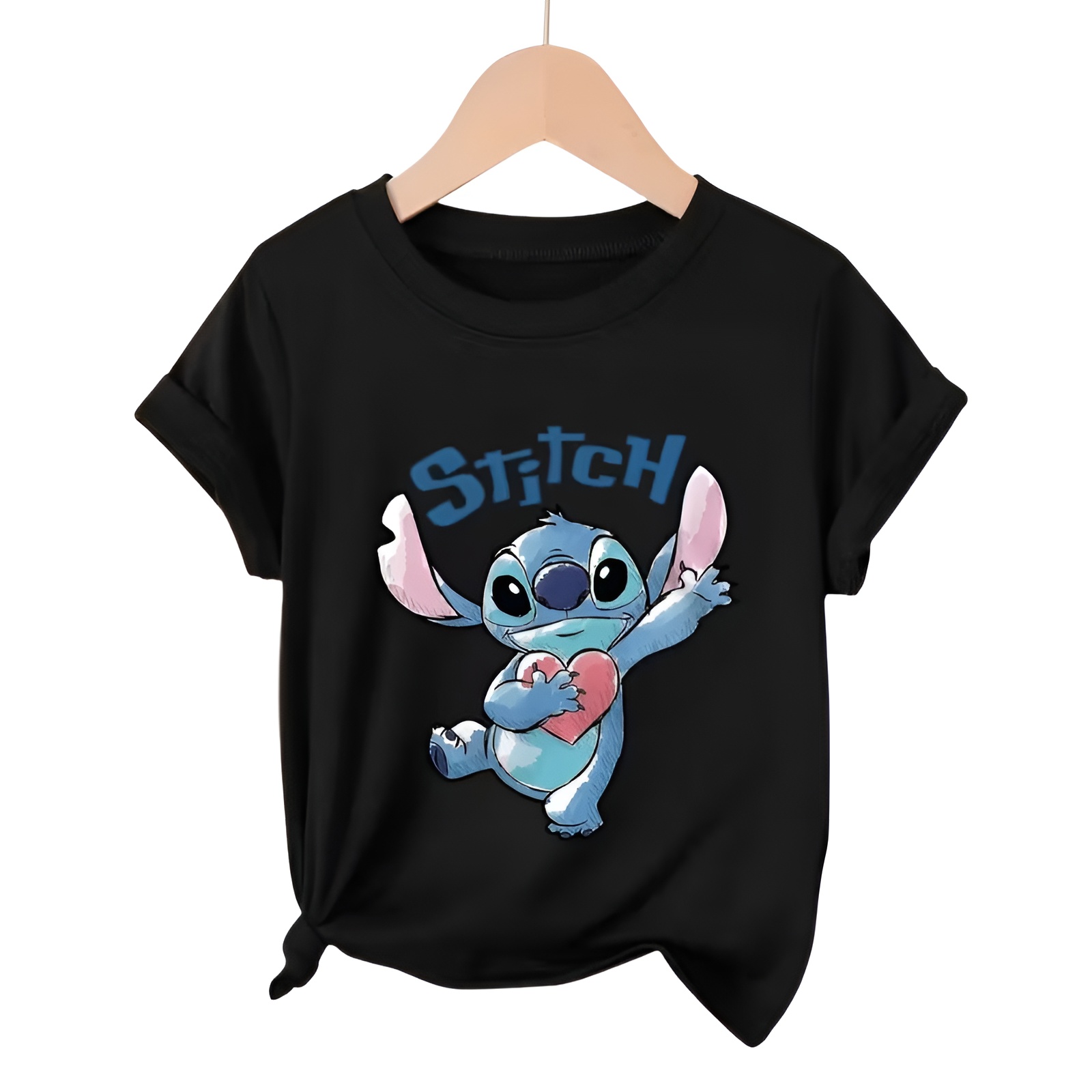 Stitch Cartoon Short Sleeve Graphic T Shirt