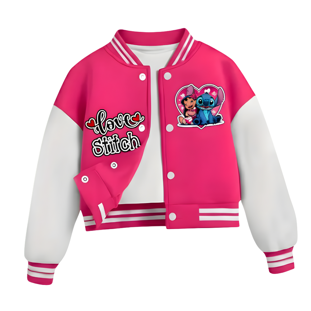 Casual Design Baseball Jacket For Girls