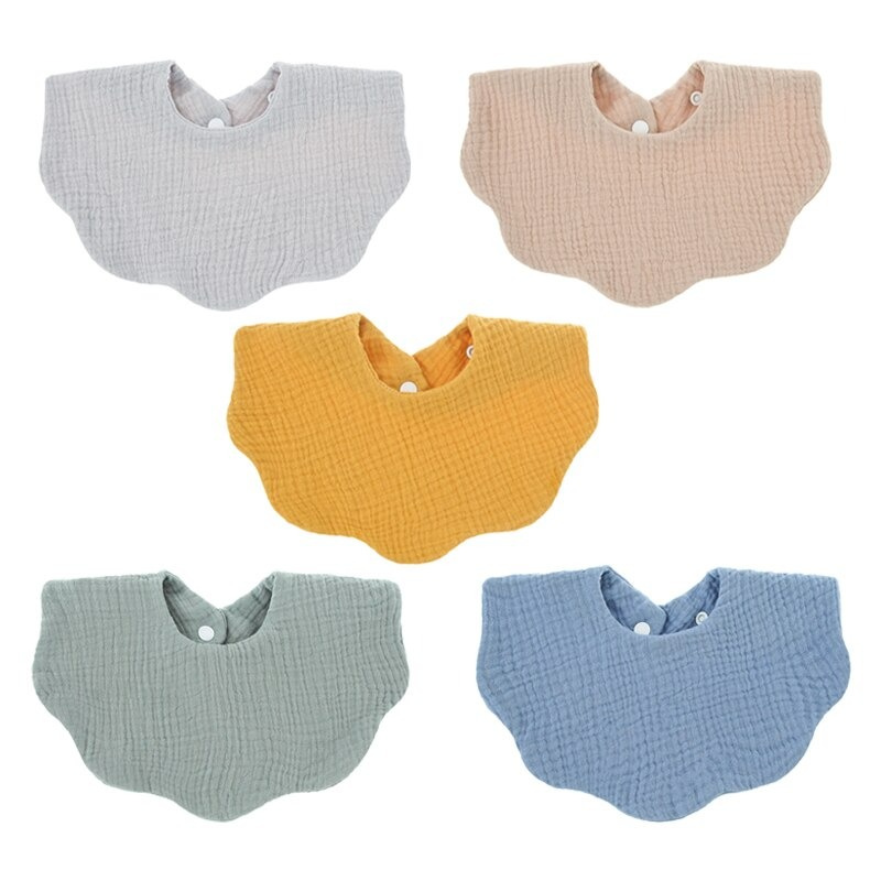 5Pcs Pure Cotton Baby Feeding Bibs-Children Cloth Shop