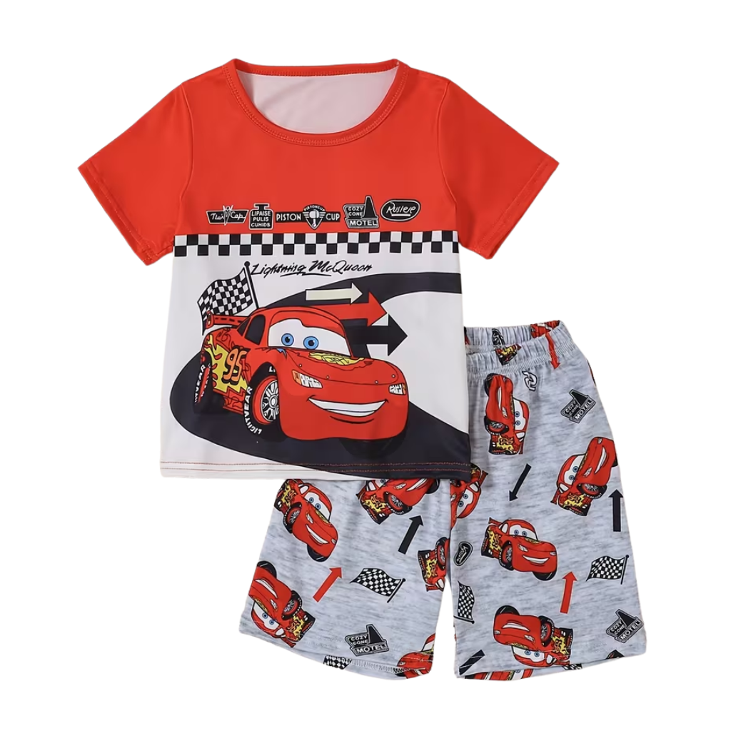 Lightning McQuam Spring Retardant Fabric Fashion Pajamas Short Sleeve T Shirt