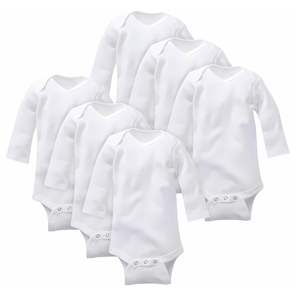 Unisex Baby Multi Pack Long Sleeve Onesies Bodysuit Mitten Cuff Sizes Pack Of 6