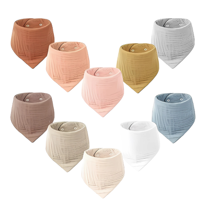 10 Pack Baby Bandana Drool Bibs 100% Cotton For Unisex Boys And Girls