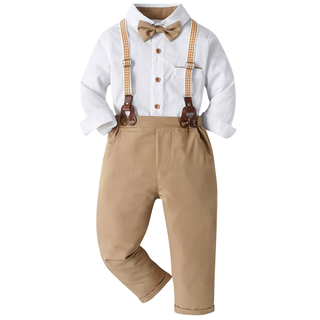 Long Sleeve Shirt Suspender Pant Set