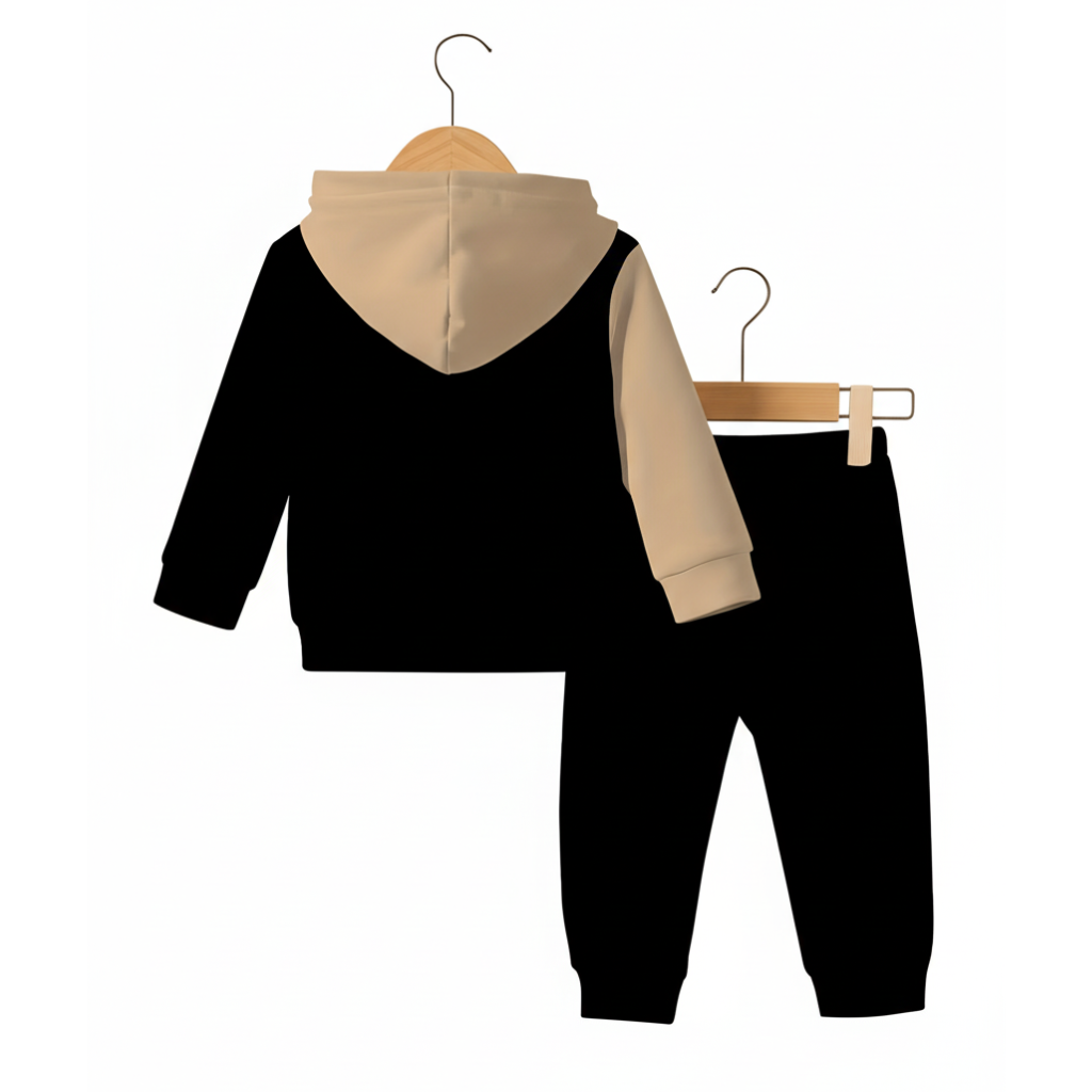 Hooded Sweatshirt Set With Letter Printed For Boys