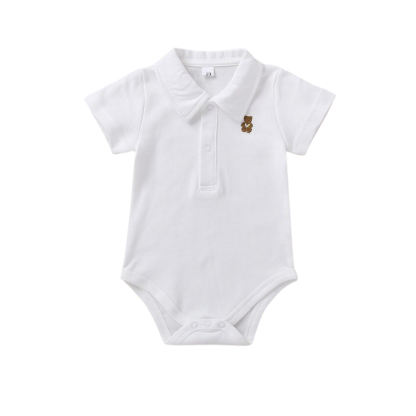 Solid Collared Baby Bodysuit-Children Cloth Shop