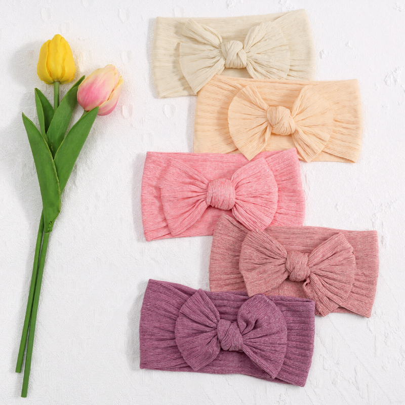 Stretchy Soft Knot Headbands With Hair Bows For Toddlers