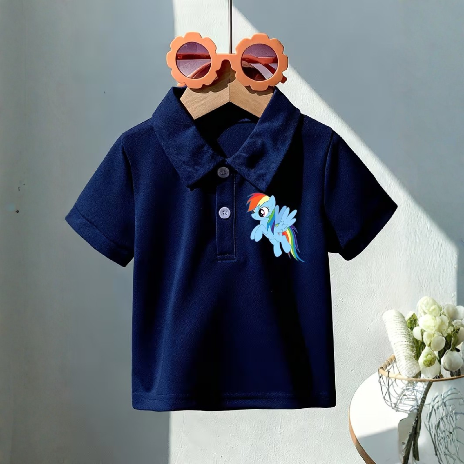 My Little Pony Rainbow Dash Printed Double Side Polo T Shirt For Girls