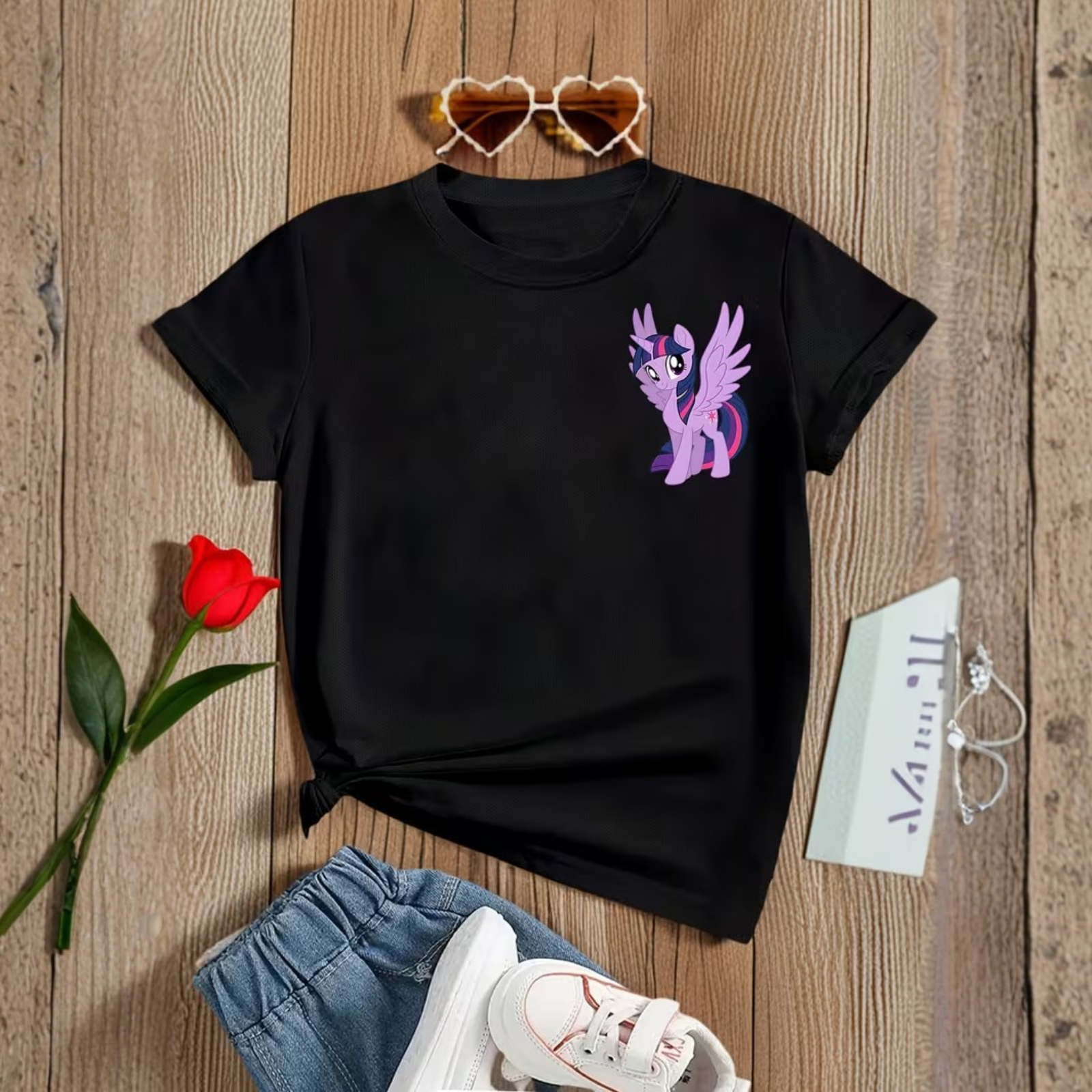 Twilight Sparkle Cartoon Printed Short Sleeve T Shirt For Girls