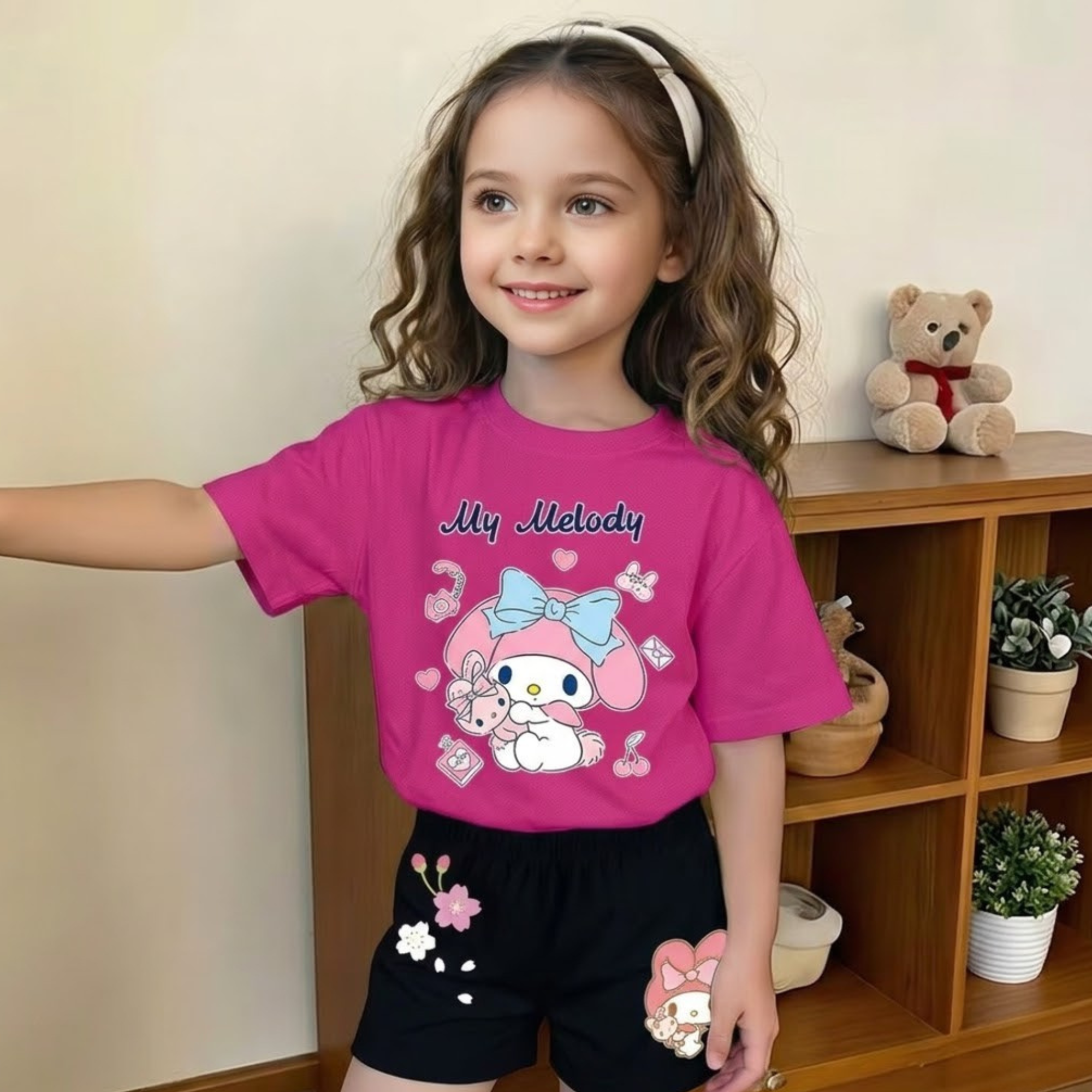 My Melody Printed Soft 2 Piece Summer Set For Girls