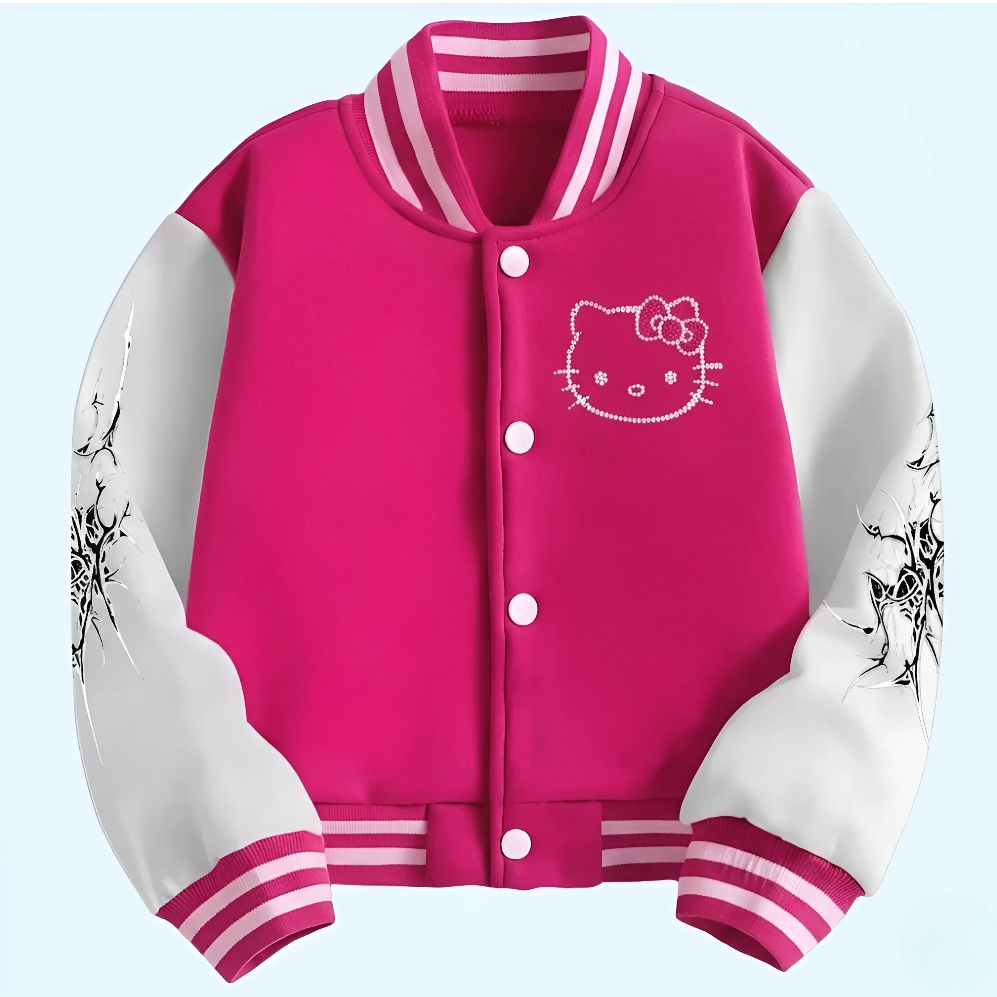 Hello Kitty Girl Baseball Jacket - Casual Sports Jacket, Autumn/Winter Style