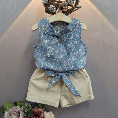 Summer Girls New Cartoon T-shirt And Shorts-Children Cloth Shop