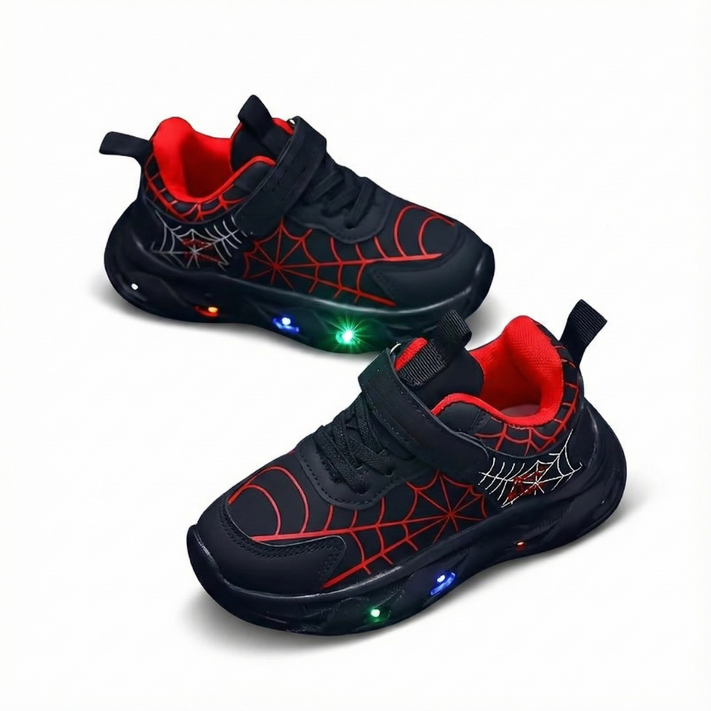 Kids Spider Web LED Sport Shoes