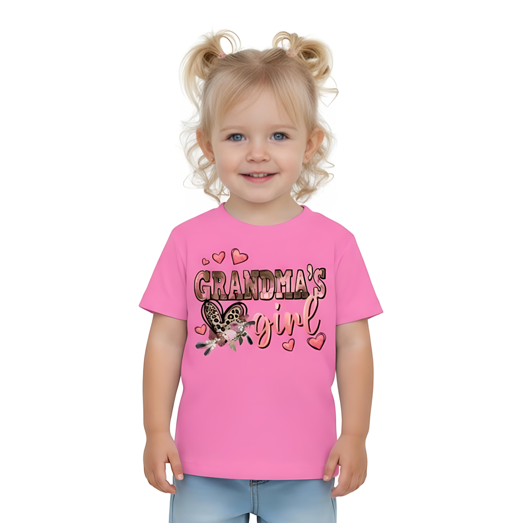  Floral Print Short Sleeve T Shirt For Girls