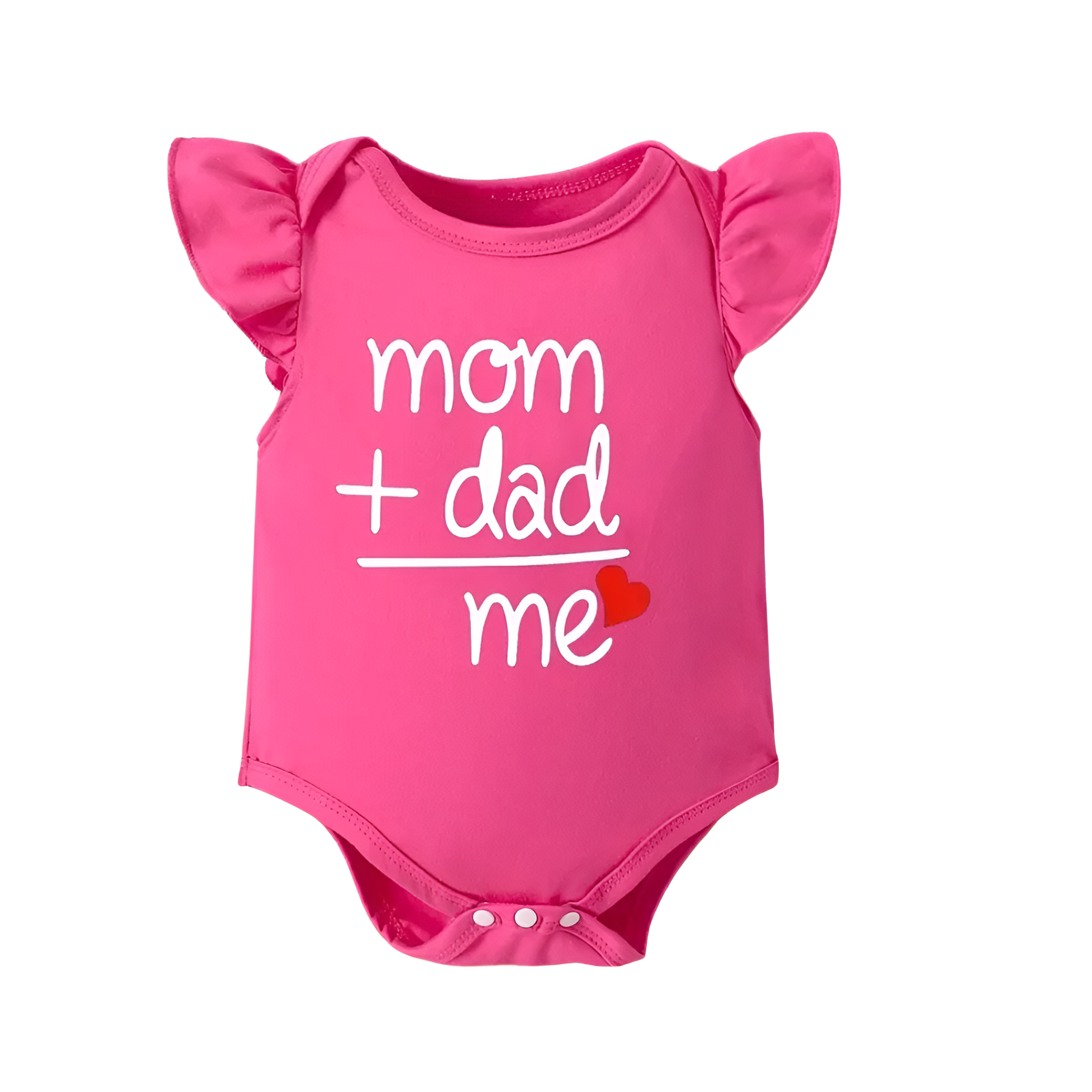 Mom Plus Dad Me Letter Print Bodysuit