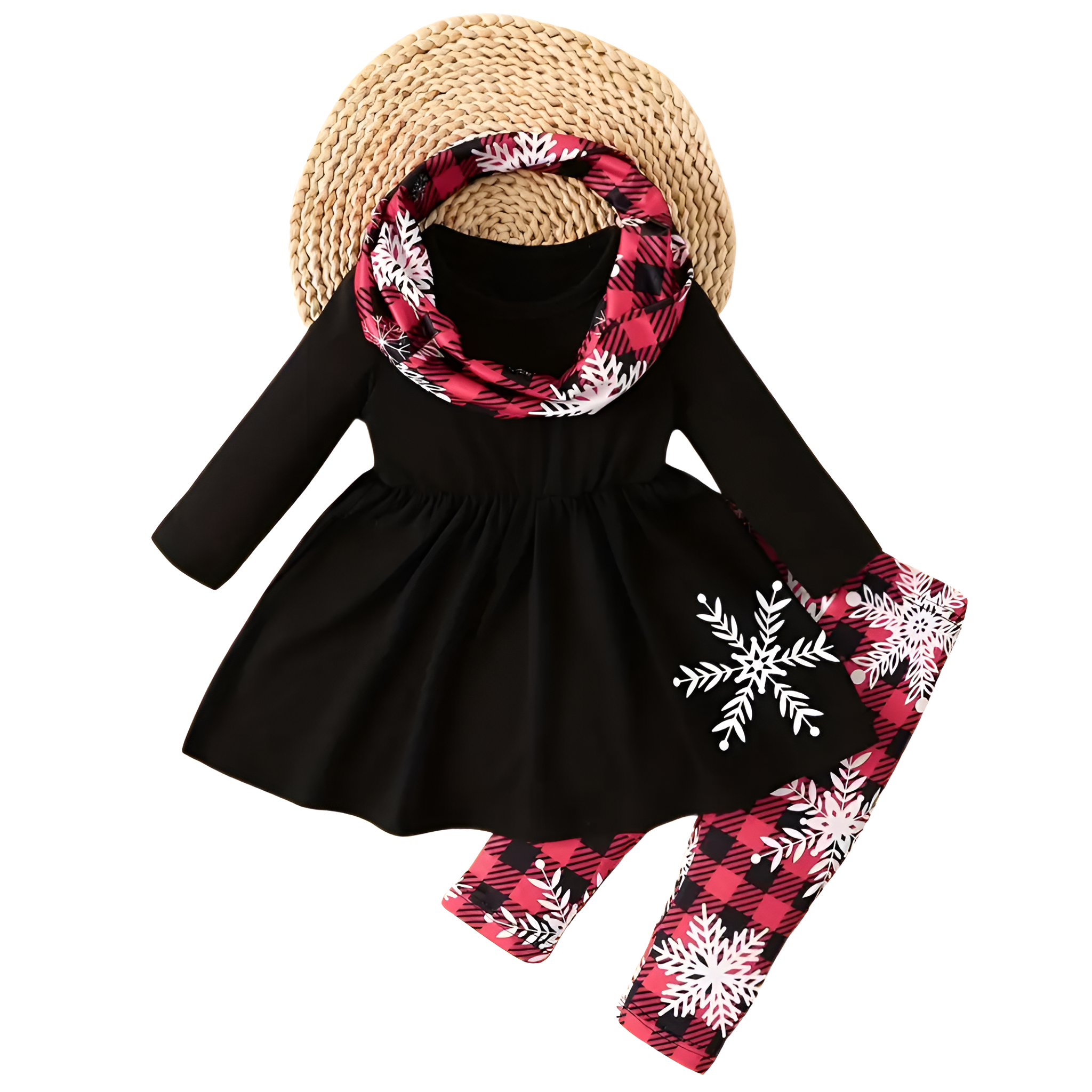Winter Snowflake Print Baby Romper Set
