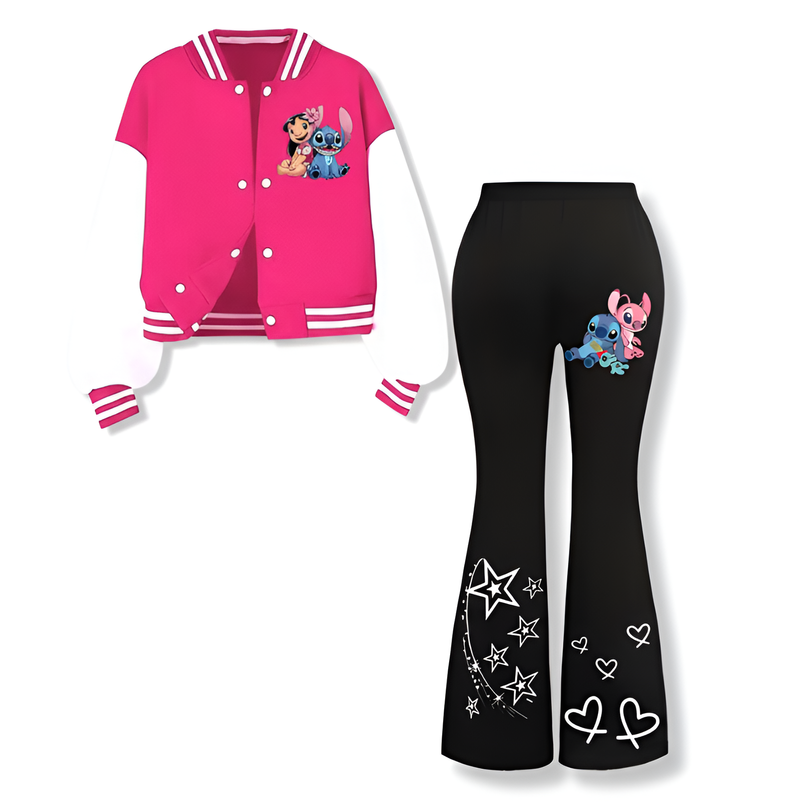 Baseball Jacket Bell bottom Pants Set